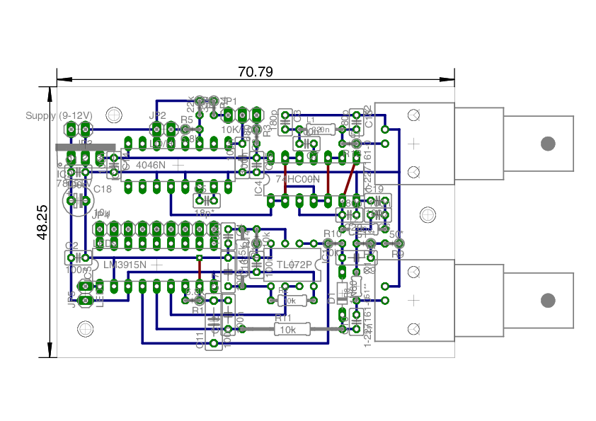 Board layout of the antenna analyzer.