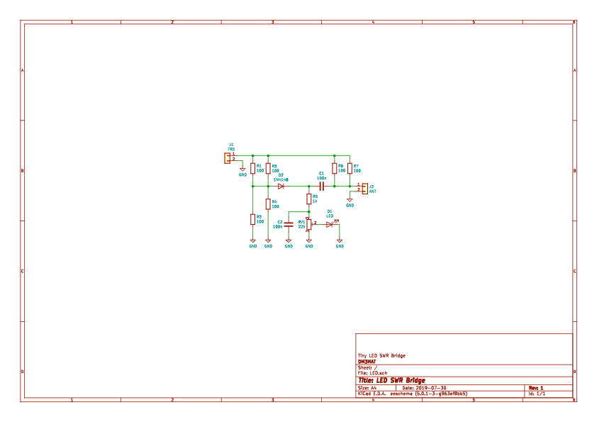 Circuit of the LED-VSWR bridge.