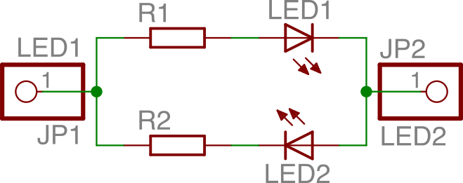 Circuit of the back-to-back LEDs.